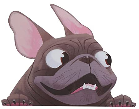 Rehkitz Auto Sticker für Französische Bulldogge, Auto Aufkleber Niedlicher Hund Autofensteraufkleber Haustierhund Vinyl Aufkleber Tier Cartoon Autoaufkleber (21,6 X 16 Cm)(Schwarz)