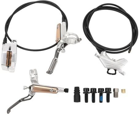 RiToEasysports 1 Paar Hydraulische Scheibenbremsen-Set, Aluminium-Fahrrad-Scheibenbremse, Ölbremse, Hydraulisches Bremsen-Set mit Bremssätteln für Mountainbike (Silver)