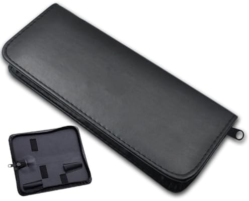 KSJEHW Salon Schere Ledertasche, Professionelle Lederfriseur-Scherentasche, zur Aufbewahrung von Kammfriseurwerkzeugen(8.5x21.5cm)