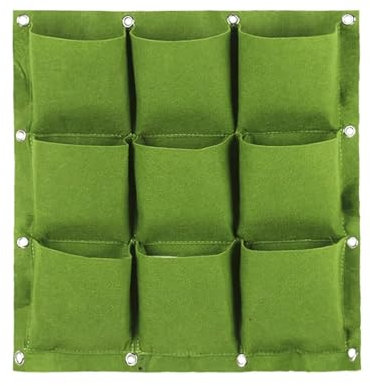 Vertikaler Garten Vertikale Gartenfilz-Stoff-Pflanzenzuchttasche, 9 Taschen, Dekoration, Wandbehang, Pflanzgefäß, Pflanztasche, Gartengeräte, vertikale Gartentöpfe Pflanzbeutel (Color : Green 9 pocke