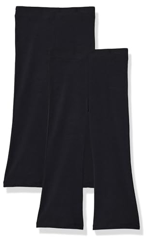 Amazon Essentials Leggings Svasati in Maglia, Vestibilità Aderente Bambine e ragazze, Confezione da 2, Nero/Nero, 4 anni