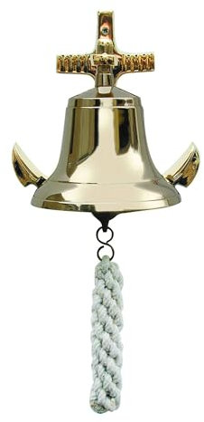 NKlaus Campana náutica grande con soporte de pared de latón de 12 cm – 16058