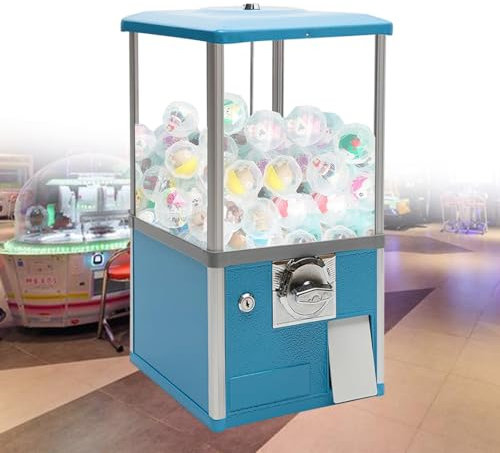 pealiritansemen Vending Machine, 4.5-5.5 Cm Diameter Candy Gumball Machine, Large Capacity Gumball Bank, Candy Vending Machine, For Game Stores/Retail Stores,Blue