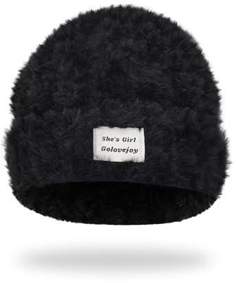 Andiker Beanie Hüte für Frauen, einfache Klassische Mode weiche Frauen Wintermütze dicken Kunstpelz Kaninchen Stricken Winter warme Mütze für Skifahren Wandern