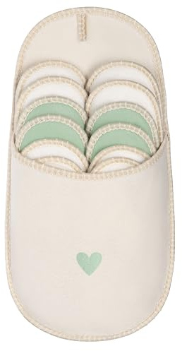 ONVAYA® ABS Gästepantoffel | kleines grünes Herz | 6er Set | Antirutsch Sohle | Hausschuhe | Filzpantoffel | Gr. 36-45 Gästehausschuhe