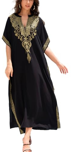 YOUKD Boho pour Femmes Robe Caftan Longue Maxi Cardigan Vêtements De Détente Taille Unique Bikini des Dissimulations