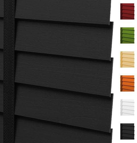 Holzjalousien, Horizontal Jalousie Für Fenster, 50cm 70cm 90cm 110cm 130cm 150cm 170cm 190cm 210cm Sonnenschutz Jalousien für Fenster & Tür, Verdunkelungs Jalousetten(Black)