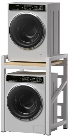 ACLFF Supporto Lavatrice Asciugatrice con 3 Regolabili in Altezza, Supporto Asciugatrice sopra Lavatrice, Kit Mobile Asciugatrice e Lavatrice Insieme, Portata 300 kg, per Bagno Balcone