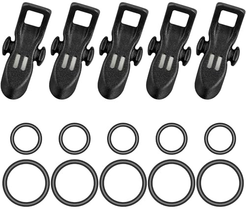 HAOBIN 5 stück Lure Magnetic Hooker Magnetische Angelhaken Keeper fischköder köder Halter Lure Holder Fishing Lure Holder Hook Keeper Angelhakenhalter,Mit 2 Größen von Gummiringen (Schwarz 5pcs)
