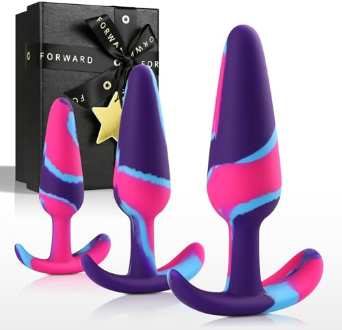 3PCS Silicone Anal Plug Set with Flared Base, Graduated Sizing Anal Trainer Kit for Long-Term Wear, Comfortable Body-Safe Sex Toys for Men Women Beginners Couples