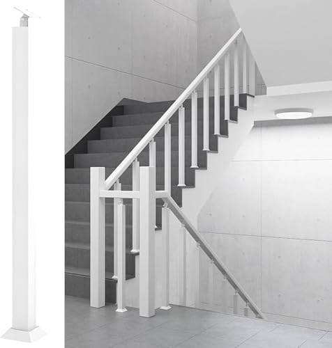 RKJDMSWJ Barandillas de Escalera metálicas cuadradas Ajustables a 270° - Balaustres Profesionales para Interiores y Exteriores, para barandillas de terraza y escalones de hormigón. Incluye