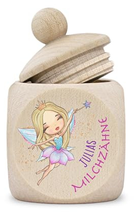 Zahndose Mädchen Milchzähne modern Holz personalisiert Druck Name Zahnfee | Zahndosenbox, Geschenkidee, Gastgeschenk, Schraubverschluss, Drehverschluss, Holzzahndose, Prinzessin, Rosa, Pink