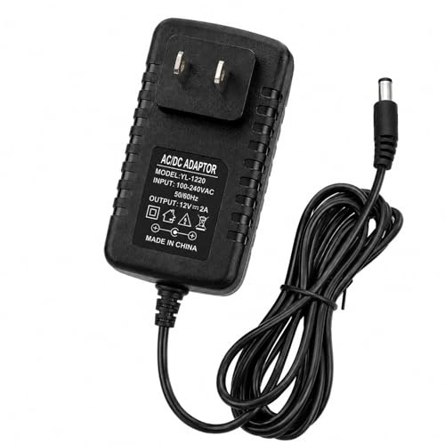 Okaywork Fuente de Alimentación 12V 2A Universal AC 100-240V 50/60Hz 24W, Conector DC 5.5x2.5/2.1mm, Cable 100cm, Protección Sobrevoltaje/Sobrecorriente/Cortocircuito, para LED/Router/Cámaras