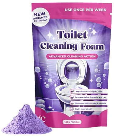 Fizzclean Nettoyant pour Toilettes, Fizzclean Toilette Nettoyage Mousse, Nettoyants WC Sans Contact, Nettoyage Sans Effort, No Scrub Cleaning, Powerful Cleanin (1pcs)