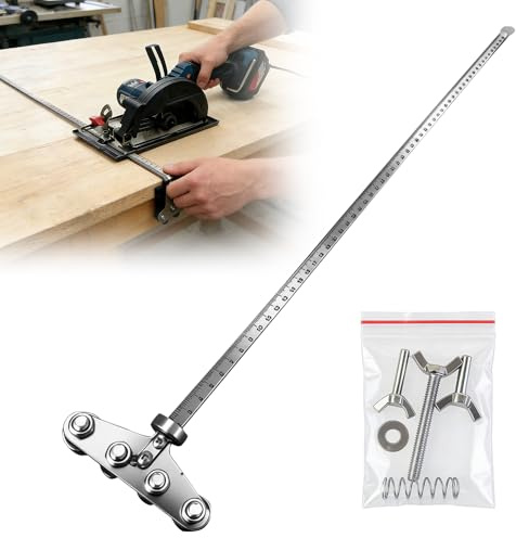 Circular Saw Guide Rail, ADDLIVE Saw Guide Rail for Circular Saw, Positioning Calipers for Precise Measurements & Easy Wood Cutting with 50cm Adjustable Guide Rail for Circular Saws, Woodworking, DIY