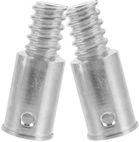 ABOOFAN 2pcs Stainless Steel Threaded Tip Replacement Adapter for Broom Handles, American Style Screw Fitting for 25mm Diameter Metal Poles, Easy to Install and Secure, for Household