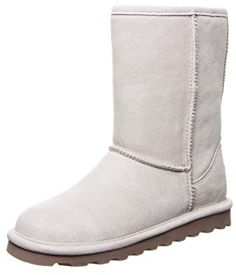 BEARPAW kvinnors Elle korta flera färger | kvinnors stövel klassisk mocka | kvinnors slip-on stövel | bekväm vinterstövel, Vintervit, 7