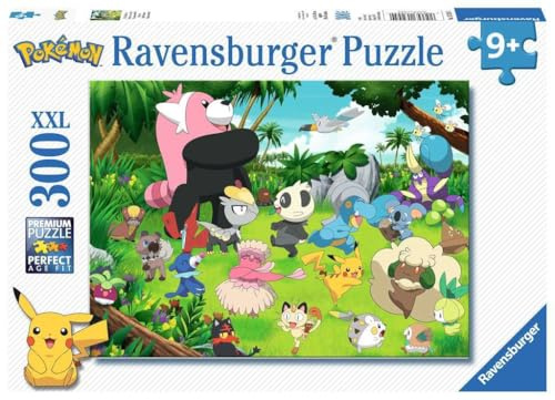 Ravensburger barnpussel 13245 - Wild Pokémon - 300-bitars XXL Pokémon-pussel för barn från 9 år och uppåt
