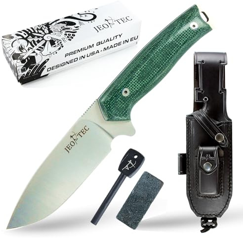 JEO-TEC Nº21 Outdoor-kniv Survival Bushcraft Camping Vandring jakt och fiskekniv - BÖHLER N690C stainless steel - Mikarta - Gjord i Spanien