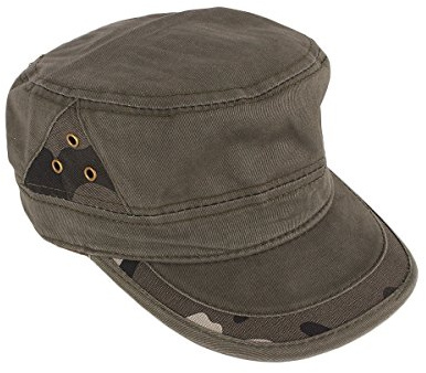 JOHNNY CHICOS Castro Cap Feldmütze Unisex Vintage Schirmmütze Army Khaki Schwarz Military Cap Mütze Kappe