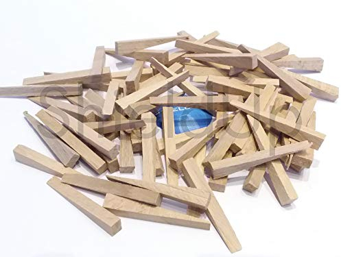 CyberSunrise ShieldUp Small Wooden Tile Wedges | Hardwood Spacers or Shims - Pack of 75