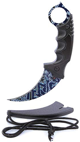 ariknives Elite - Counter Karambit Skin Knife CS GO Streik Messe Jagdmesser taktisches Überlebens Camping Werkzeug (Freehand)