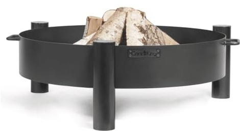 Cook King Haiti Feuerschale 80 cm - BBQ Feuerschalen für den Garten - Feuerstelle Outdoor & Feuertonne - Terrasenofen aus Legierter Stahl - Feuerkorb für den Garten - Holzofen Mit Füße - 80x80x30cm