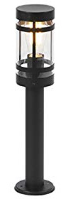 Qazqa Modern außen Pollerleuchte, Wegeleuchte, Pollerlampe für den Garten - Gleam - Schwarz, max. 60W, Geeignet für LED, 50cm, IP44