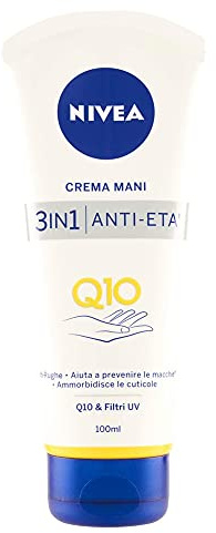 NIVEA Crema de manos 3 en 1 antiedad Q10, 114 g