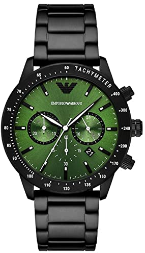 Emporio Armani Uhr für Herren , Chronographenwerk, 43mm Edelstahlgehäuse mit Edelstahlarmband, AR11472