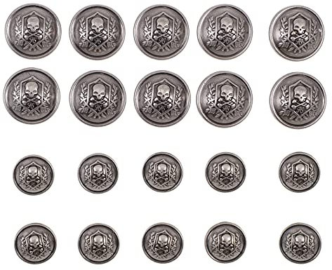 Milisten 20 Stücke Runde Schädel Muster Knöpfe Legierung Vintage Stil Knopf Kleidung Knopf Zarte Anzug Knöpfe Näh Jean DIY Schädel Näh