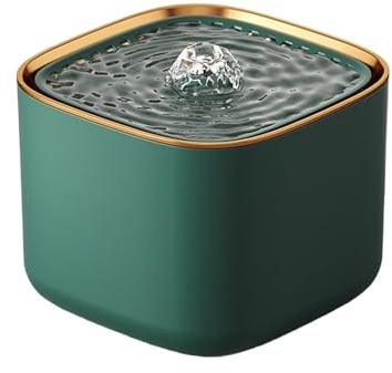 ulafbwur Fuente de agua para mascotas, superficie lisa, extraíble, automática, para mascotas, perros, gatos, suministros para mascotas, verde