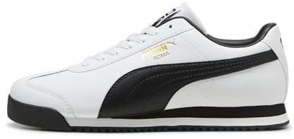 Puma Men's Roma, 24-Standard-Puma White-Puma Black-Puma Team Gold, 8.5