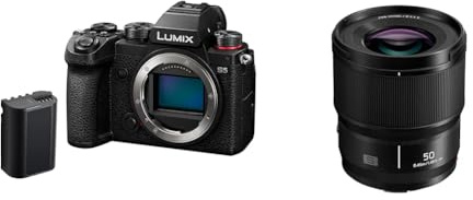 Panasonic LUMIX S DC-S5 Vollformat Kamera (4K, L-Mount Bajonett, 24,2 Megapixel Sensor & S-S50E LUMIX S Objektiv (50mm, Festbrennweite, L-Mount Objektiv, F1.8, Filtergröße 67mm) schwarz