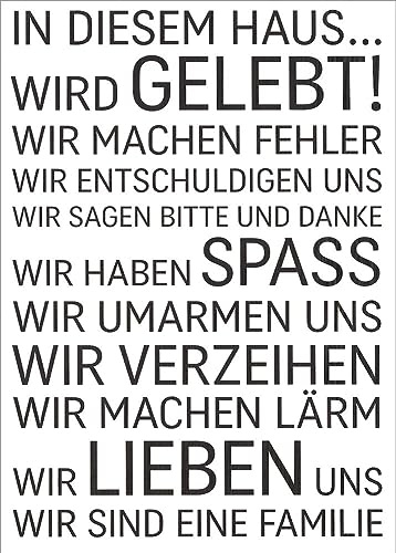 Postkarte Sprüche & Humor In diesem Haus... wird gelebt!