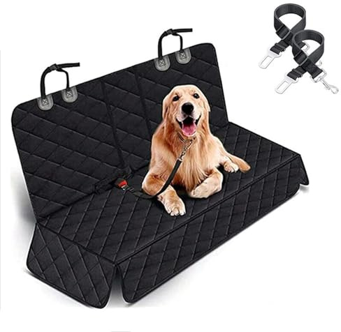 Coprisedile Auto per Cani, Impermeabile Telo Auto per Cani Sedile Posteriore con Finestra a Griglia, Copri Sedili Auto per Cani Antiscivolo Telo Auto Cane per Auto SUV, Nero