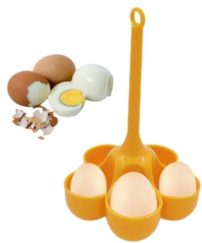 Bollitore per uova,Portauovo in silicone a 5 griglie con manico anti-scottatura - Porta uova in silicone lavabile per cuocere le uova, pentola bollente, mensola a vapore per stufa