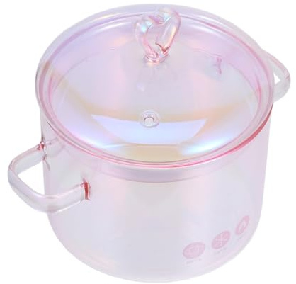 Générique Marmite De Cuisine Nouille Bouilloire à Col De Cygne Marmite Biryani Casseroles Transparentes Pour Cuisiner Cocotte Avec Couvercle Poêle En Forme De Coeur Décor Étain Rose Un Verre