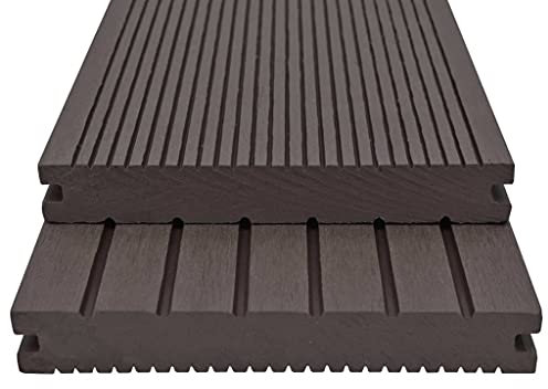 Kangmusi WPC Massive Terrassendielen mit Zubehör 10 m² 4 m Dunkel, 275706