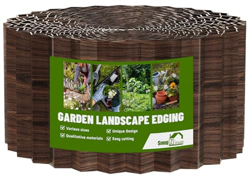 SnugNiture Corrugated Metal Garden Edging 4 x 100', Sturdy Lawn Landscape Edging Border, Fence for Garden, Flower Bed and Yard (Brown)