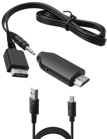 PS1/PS2 HDMI Adapter Cable 100cm/39.37in Supports 720P/1080P Output HD Video Converter Cord for Playstation 1/2/Slim PS2 Game Consoles HDTV TV Monitor Projector Multimedia Interface HD Link Cable