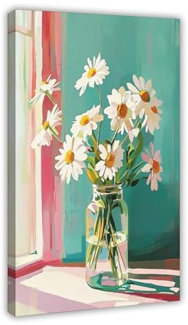 Poster sur toile motif bouquet de fleurs sauvages pour chambre à coucher, bureau, chambre, cadeau 50 x 75 cm
