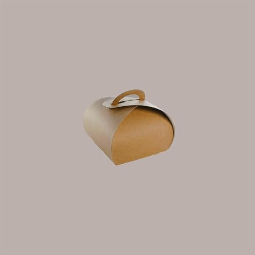 Lucgel Scatola Monoporzione Avana per Trasporto Dolci - 10 Pezzi (13x13 H10 cm)