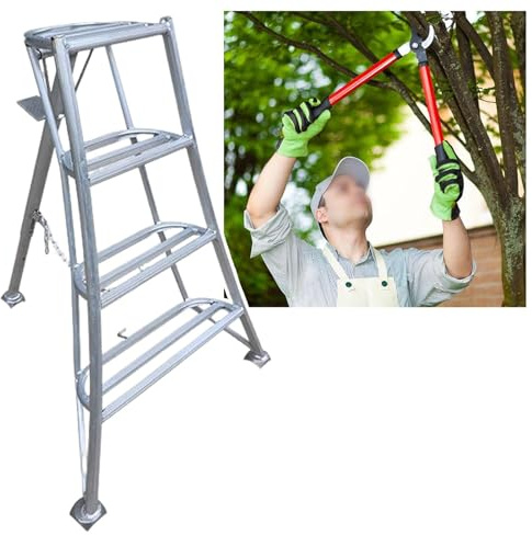 Escalera Tripode Escaleras Comerciales para Podar Árboles o Cortar Setos, Escalera para Huerto con Textura Antideslizante, Taburete con Trípode para Extender El Alcance(130cm/4.3ft/51.2in)