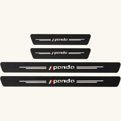 Fibra Di Carbonio Auto Porta Davanzale Striscia 4 Pezzi Per Fiat PANDA Anti-graffio Soglia Guardia Adesivi Interni Facile Installazione Ingresso Protezioni Accessori