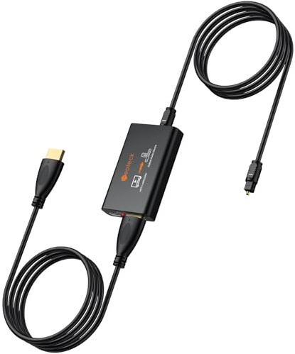 Neoteck Extractor de Audio HDMI eARC Convertidor ARC a Óptico 192kHz Compatible con PCM 2.0, Dolby 5.1, DTS 5.1 para HDTV a Barra de Sonido, Auriculares Inalámbricos, Cine en Casa