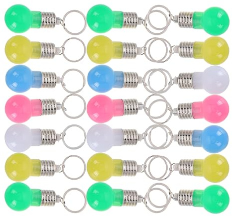 NUOBESTY Llavero de Bombilla LED Pequeña de Colores, Mini Linterna Táctil Portátil, Paquete de 21 Piezas para Bolso, Mochila y Fiesta, Accesorio Luminoso y Compacto para Color Aleatorio