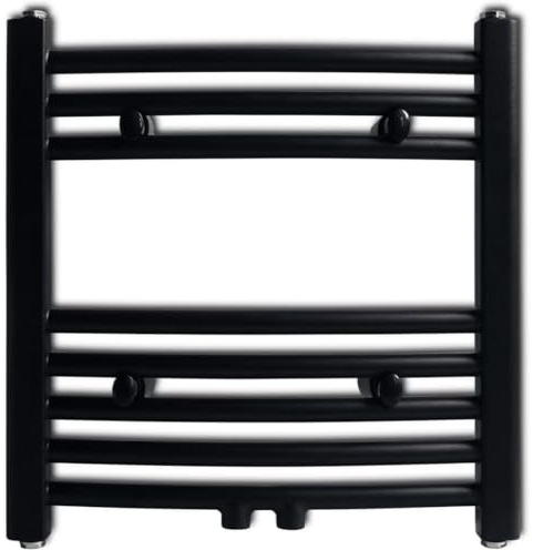 Lumanois Radiatore Centrale Portasciugamano Curvo Nero 480 x 480 mm, Casa e Giardino,Dispositivi elettrodomestici,Controllo climatizzazione,Radiatori Riscaldamento, 4.4kg-141912