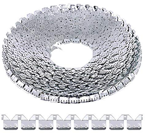 Rustark Flexibler Metall-Klemmstreifen, 3 Zähne, Polsterung, hochwertig, robust, Kurvengriff, für Möbel, Stühle, Sofa, Bett