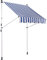 CLP Auvent A Pince Westerly avec Cadre en Acier Inoxydable I Store Protecteur Anti UV Hydrofuge Et Anti-Salissures I Marquise, Couleur:Blanc/Bleu, Taille:250x120 cm